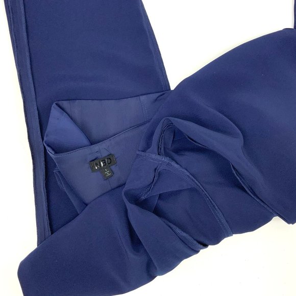 NBD Revolve Satin Fleur Trouser DressPants In Blueberry Small - Picture 15 of 16